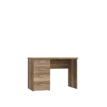 Schreibtisch >NET106< mit 4 Schubladen, in Eiche Antik Dekor - 110x76,5x60cm (BxHxT)