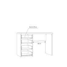 Schreibtisch >NET106< mit 4 Schubladen, in Eiche Antik Dekor - 110x76,5x60cm (BxHxT)