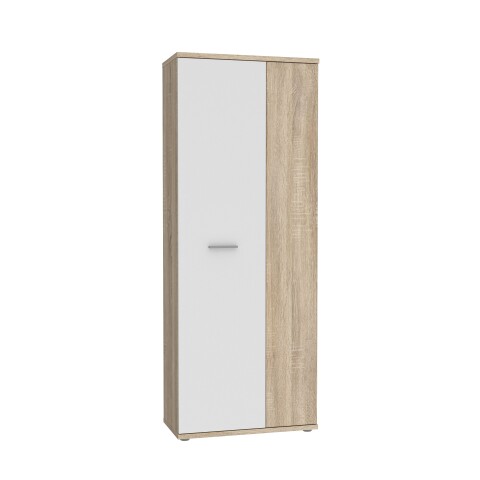 Mehrzweckschrank >NET106< mit Inneneinteilung, in Sonoma Eiche Dekor / Weiss  - 68,9x179,1x34,8cm (BxHxT)