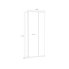 Mehrzweckschrank >NET106< mit Inneneinteilung, in Sonoma Eiche Dekor / Weiss  - 68,9x179,1x34,8cm (BxHxT)
