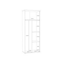 Mehrzweckschrank >NET106< mit Inneneinteilung, in Sonoma Eiche Dekor / Weiss  - 68,9x179,1x34,8cm (BxHxT)