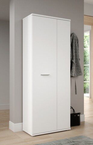 Schuhschrank >NET106< mit 5 Böden / 6 Fächern, in weiß - 68,9x179,1x34,8cm (BxHxT)