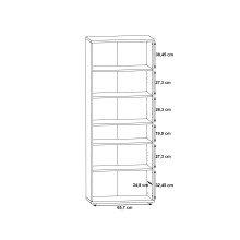Schuhschrank >NET106< mit 5 Böden / 6 Fächern, in weiß - 68,9x179,1x34,8cm (BxHxT)