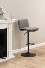 Barhocker >Flynn< (2er-Set) in graubraun, Polyester, Stahl - 44x107x53cm (BxHxT)