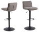 Barhocker >Flynn< (2er-Set) in graubraun, Polyester, Stahl - 44x107x53cm (BxHxT)