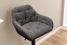 Barhocker >Brooke< (2er-Set) in anthrazit, Stoff, Stahl - 52x109x52cm (BxHxT)