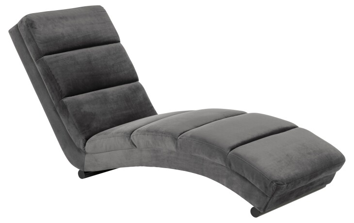 Chaiselongue >Slinky< in Grau, Polyester, Stahl - 60x82x170cm (BxHxT)