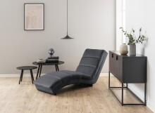Chaiselongue >Slinky< in Grau, Polyester, Stahl - 60x82x170cm (BxHxT)