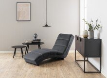 Chaiselongue >Slinky< in Grau, Polyester, Stahl -...