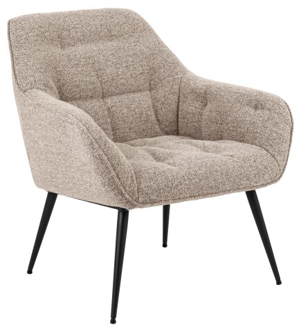 Polsterstuhl >Brooke< in Beige, Stoff, Stahl - 74x81x77,5cm (BxHxT)