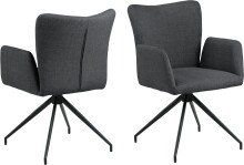 Armlehnstuhl >Laura< (2er-Set) in Grau, Polyester,...