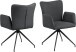 Armlehnstuhl >Laura< (2er-Set) in Grau, Polyester, Stahl - 57x86x61,5cm (BxHxT)