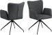 Armlehnstuhl >Laura< (2er-Set) in Grau, Polyester, Stahl - 57x86x61,5cm (BxHxT)