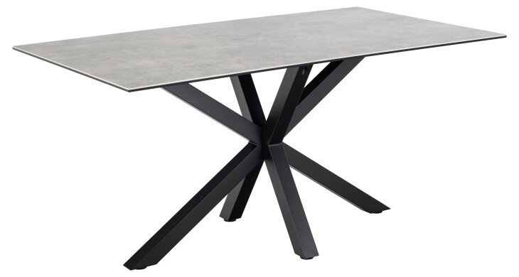 Esstisch >Heaven< in Grau, Glas-Keramik,Stahl - 160x75,5x90cm (BxHxT)