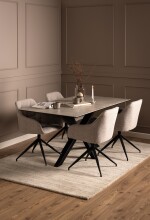 Esstisch >Heaven< in Grau, Glas-Keramik,Stahl - 160x75,5x90cm (BxHxT)