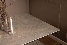Esstisch >Heaven< in Grau, Glas-Keramik,Stahl - 160x75,5x90cm (BxHxT)