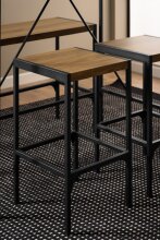 Bargruppe >Bahamas< (4-teilig) in rustikal Eiche; schwarz - 120x105x60 (BxHxT)