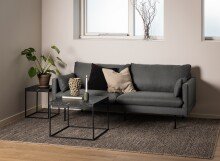 Beistelltisch >Barossa< in schwarz, MDF, Stahl - 40x45x40cm (BxHxT)