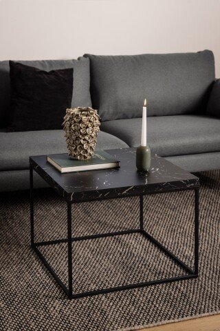 Couchtisch >Barossa< in schwarz, MDF, Stahl - 60x45x60cm (BxHxT)