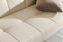 Schlafsofa >Perugia< in Beige, Polyester, Stahl - 198x87x95cm (BxHxT)