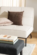 Schlafsofa >Perugia< in Beige, Polyester, Stahl - 198x87x95cm (BxHxT)