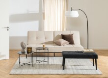 Schlafsofa >Perugia< in Beige, Polyester, Stahl - 198x87x95cm (BxHxT)