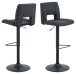 Barhocker >Sylvia< (2er-Set) in Grau, Polyester, Stahl - 41,5x115x52cm (BxHxT)