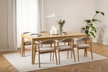 Holzstuhl >Addi< (2er-Set) in Beige, Polyester, Massivholz - 56x75,5x54 (BxHxT)