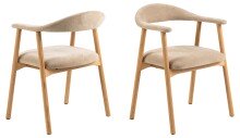 Holzstuhl >Addi< (2er-Set) in Beige, Polyester,...