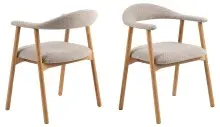 Holzstuhl >Addi< (2er-Set) in Beige, Stoff,...
