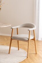 Holzstuhl >Addi< (2er-Set) in Beige, Stoff,...