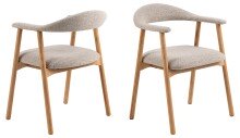 Holzstuhl >Addi< (2er-Set) in Beige, Stoff,...