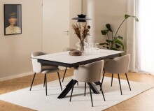 Armlehnstuhl >Eleanor< (2er-Set) in Beige - 56x80,5x54,5 (BxHxT)