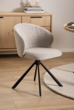 Drehstuhl >Pippa< (2er-Set) in Beige, Stoff, Stahl - 46x80x58cm (BxHxT)