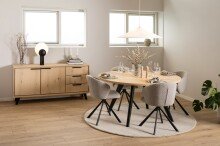 Drehstuhl >Pippa< (2er-Set) in Beige, Stoff, Stahl - 46x80x58cm (BxHxT)