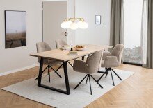 Armlehnstuhl >Aura< in Beige, Stoff, Stahl - 62x90x61cm (BxHxT)