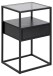 Nachttisch >Randolf< in Grau, Glas, MDF, Stahl - 40x60x35cm (BxHxT)