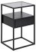Nachttisch >Randolf< in Grau, Glas, MDF, Stahl - 40x60x35cm (BxHxT)