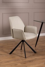 Armlehnstuhl >Glenda< (2er-Set) in Beige, Polyester, Stahl - 61x88,5x63 (BxHxT)