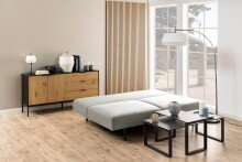 Schlafsofa >Malling< in Grau, Polyester, Stahl - 200x83x105cm (BxHxT)