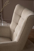 Loungesessel >Redding< in Beige, Polyester, Stahl - 76,5x99x91cm (BxHxT)