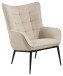 Loungesessel >Redding< in Beige, Polyester, Stahl - 76,5x99x91cm (BxHxT)