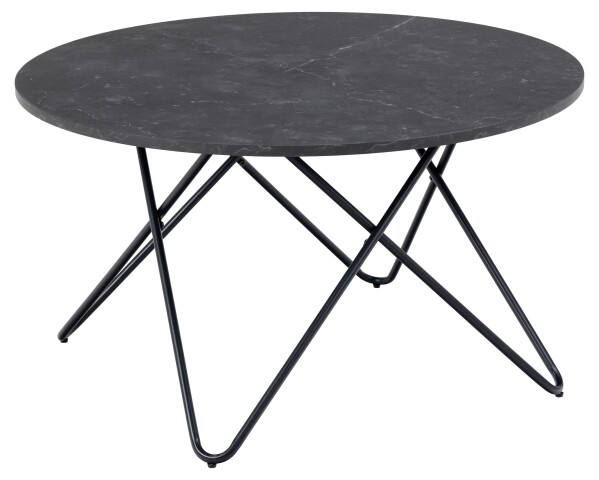 Couchtisch >Wyre< rund, in schwarz, MDF - 45x80cm (HxD)