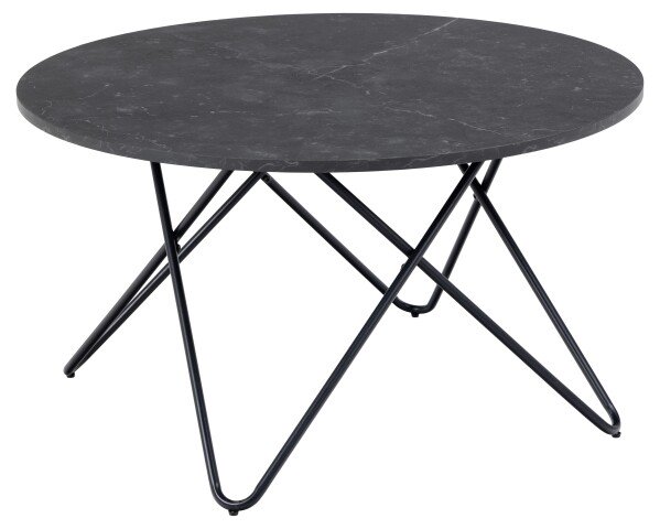 Couchtisch >Wyre< rund, in schwarz, MDF - 45x80cm (HxD)