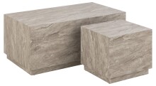 Satztisch >Dice< (2er-Set) in Marmoroptik-Grau, MDF...