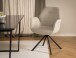 Armlehnstuhl >Aura< Sternfuß schwarz, drehbar, in Beige, Stoff - 62x90x61cm (BxHxT)
