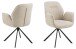 Armlehnstuhl >Aura< Sternfuß schwarz, drehbar, in Beige, Stoff - 62x90x61cm (BxHxT)