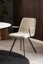 Armlehnstuhl >Selina< (2er-Set) in Beige, Stoff -...