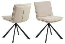 Esszimmerstuhl >Flynn< Sternfuß schwarz mit drehfunktion, in Beige, Stoff - 47x85x59cm (BxHxT)
