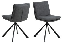 Esszimmerstuhl >Flynn< Sternfuß schwarz, Drehfunktion, in Grau, Stoff - 47x85x59cm (BxHxT)